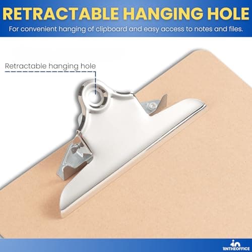 1InTheOffice Legal Size Clipboard, Heavy Duty Clipboard, Hardbound, Brown, 9x15.5 (3 Pack) 6