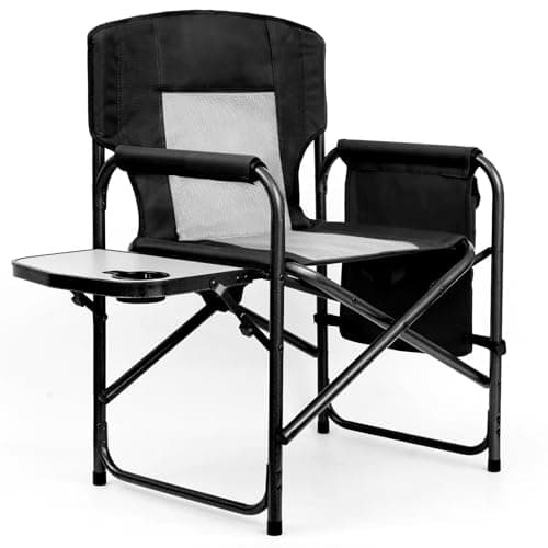 Yestomo Camping Chairs, Folding Chairs for Outside, Directors Chairs Foldable Adults Heavy Duty,Support to 450LBS