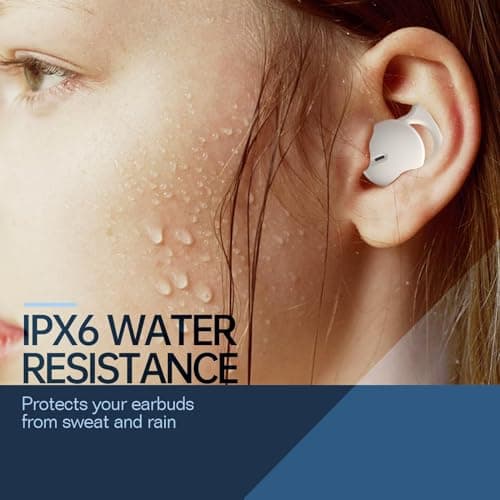 Invisible Sleep Headphones,Sleep Earbuds for Side Sleepers,Small Comfortable Fit Noise Blocking Sleep Ear Buds,Bluetooth 5.3 Wireless Earbuds, in-Ear Ear Buds for Sleeping, Working - White 5