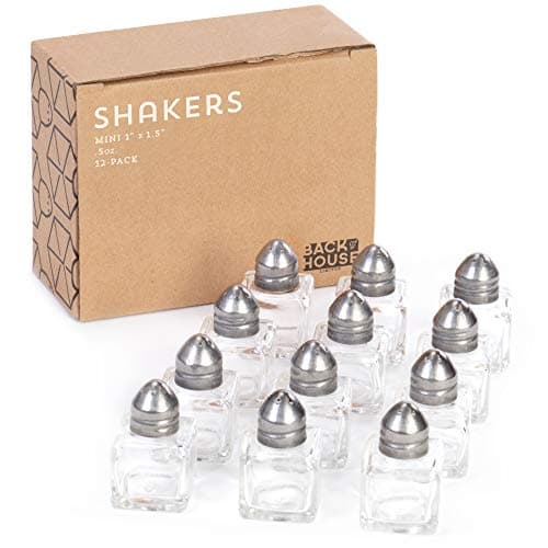 Back of House Ltd. Salt & Pepper, Spices, Seasonings Shakers - Stainless Steel & Glass Restaurant Home Kitchen - 12 Mini