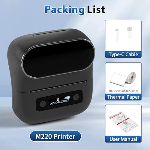 ItriAce M220 Wireless Label Maker Portable Address Printer for 0.78 to 3.14 Inch Labels, for Home Office and Small Business Organization, Compatible with iPhone Android and PC, with 40x30mm Label 6