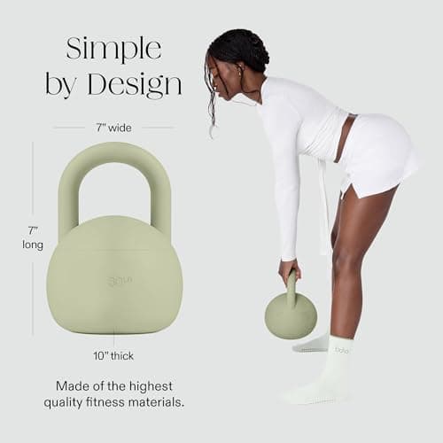 Bala 30lb Kettleball, Soft Kettlebell for Women - Kettlebells Strength & Core Training Equipment for Home Gym Workouts - Anti-Slip Grip Exercise Weights with Cushioned Impact-Resistant Base - Sage 5