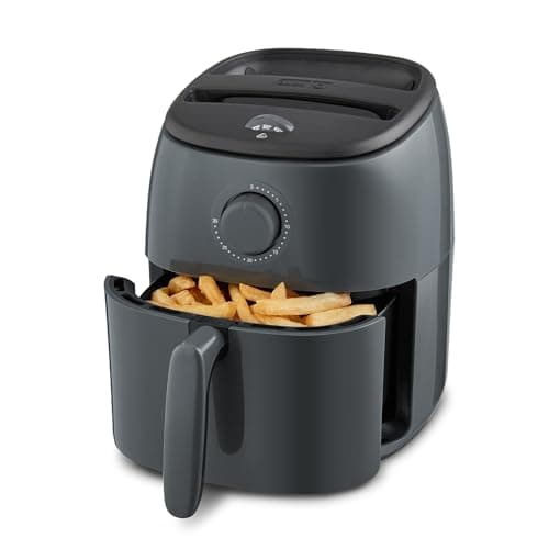 Dash Tasti-Crisp™ Air Fryer - AirCrisp® Technology - Compact Design with Adjustable Temperature Control - Nonstick Fry Basket & Auto Shut-Off Feature - 2.6 Quarts - Cool Grey