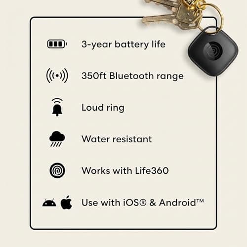 Life360 Tile Essentials - Bluetooth Trackers & Item Locators for Keys, Wallets, Remotes & More; Easily Find All Your Things. Both iOS and Android Compatible. 4-Pack (Mates/Slim/Sticker) 8