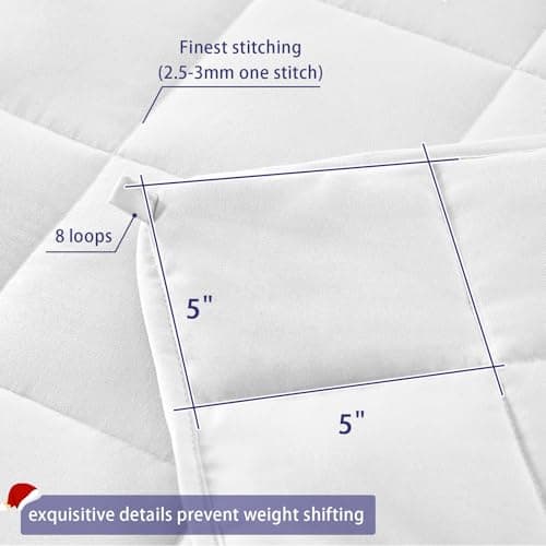 King Size Weighted Blanket for Adults (20 lbs, 80” x 87”, White) Cooling Heavy Blanket for Sleeping Perfect for 190-210 lbs, Breathable Blanket for Adults & Couple All Season, Machine Washable 6