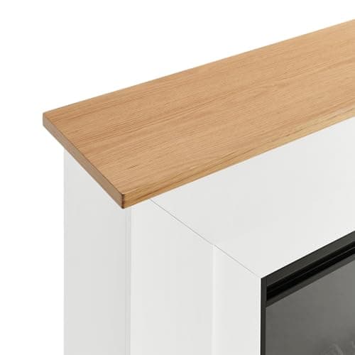 Bowery Hill 64" Freestanding Electric Fireplace with Wood Mantel, Realistic Flame and Log Display, Replaceable Heater Insert, Remote Control, and Built-in Timer for Living Rooms or Bedrooms 7