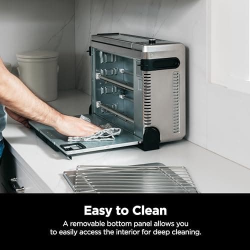 Ninja Digital Air Fryer & Toaster Oven | 8-in-1 Functionality | Flip-Up Design | XL Capacity | Air Fry Basket, Sheet Pan, Wire Rack & Crumb Tray | 1800 Watt | Silver | SP101 9