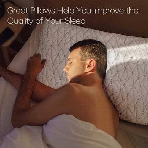 CushyOasis Shredded Memory Foam Pillows, Bed Pillows for Sleeping, Queen Size Pillows, Cooling Pillow, Stomach and Back Sleepers with Removable Washable Pillowcase (Queen*1) 7