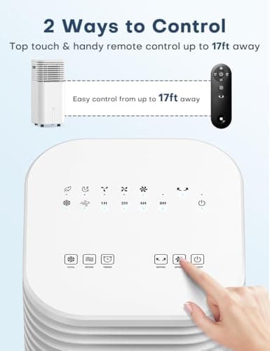 CENSTECH 4-IN-1 Portable Air Conditioners, Evaporative Air Cooler w/4 Modes & 3 Speeds, 15H Timer for Smart Auto-off, 2-Gal Tank for 20H Cooling,17FT Remote,No Hose Needed,120°Oscillating Swamp Cooler 6