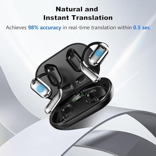Translation Earbuds, 3-in-1 AI Language Translator with Premium Sound, 80H Playtime, Real-Time Translating Earbuds with Charging Case f 6
