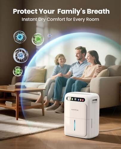 52 Pint Basement Dehumidifier with Drain Hose, 3.3ft, Dehumidifier for Bedroom and Bathroom, Most Efficient Energy Star 2024, 6L Water Tank, Maximum Applicable Area 4500 Sq.Ft 5