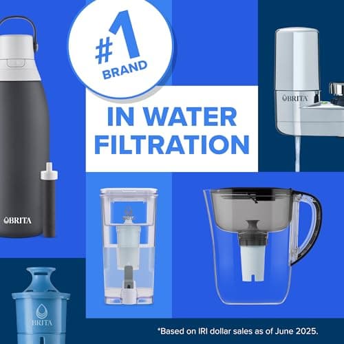 Brita Large 10 Cup Water Filter Pitcher, 1 BritaPlus Filter, Everyday, Black (Package May Vary) 10