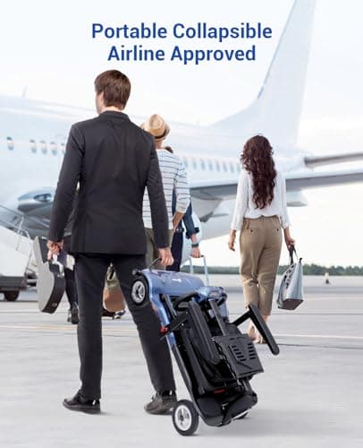 Mobility Scooters for Adults,Ultra Lightweight 36Lbs Folding Electric Powered Scooter for Senior 22 Miles Long Travel Range w/2 Lithium Batteries All Terrain Motorized Scooter Airline Approved 9