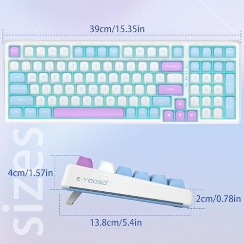 E-YOOSO Wired Mechanical Keyboard, 99 Keys Creamy Keyboard Gasket Structure with Sound Dampening Foam, Office Work Keyboard with Number Pad, Gaming RGB Backlit Keyboard for PC/Laptop 9
