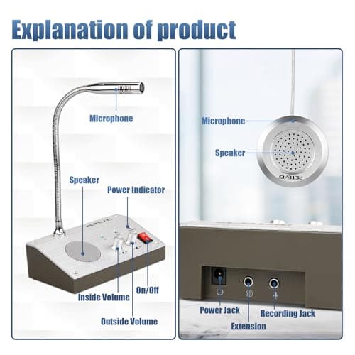 Retevis RT-9908 Window Speaker,Window Intercom Dual-Way Voice,Window Speaker Intercom System for Business,Restaurant,Bank,Ticket Window 8