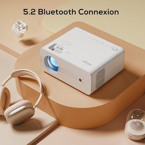 AKIYO 5G WiFi Native 1080P Projector With Bluetooth, 26000L 4K Supported, iPhone Compatible, Outdoor Projector Stand for Home Theater, iOS/Android/Laptop/HDMI/PS5 3