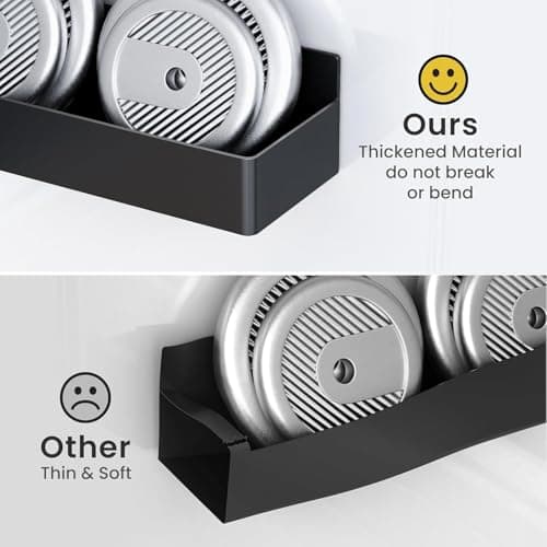 Mystozer Magnetic Spice Rack for Refrigerator, Kitchen Organizer and Storage Shelf, Black (4 Pack)… 2