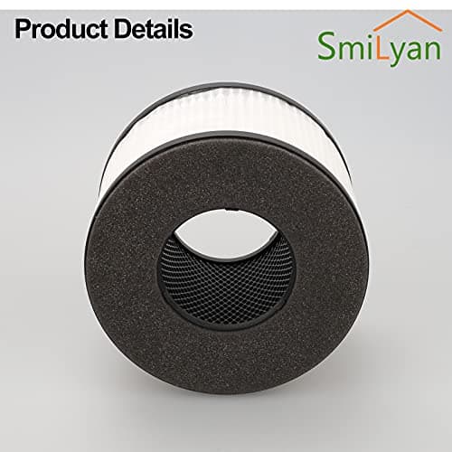 Smilyan BS-03 True HEPA Replacement Filter for PARTU and Slevoo BS03 HEPA Air Purifier, 3-in-1 Filtration System, 2 Pack (Not Fit for BS-01) 6