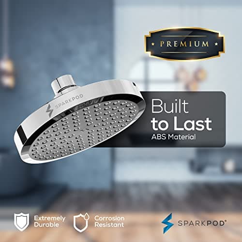 SparkPod Round Rain Shower Head with Extension Arm - Height Adjustable Shower Head with High Pressure Performance - Easy 1-Minute Installation (11" Arm Extension, Luxury Polished Chrome) 8