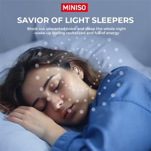 MINISO X10 Bluetooth Sleep Wireless Earbuds Noise Blocking Earbuds Comfortable Fit Bluetooth 5.4 Earphones for Sleep Sounds Side Sleeper in-Ear Wireless Headphones for Sleeping Flat Ear Buds Beige 5