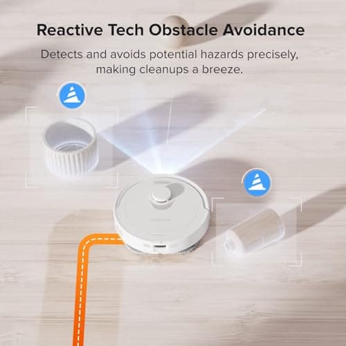 roborock Qrevo Robot Vacuum and Mop, Auto-Drying, Auto Mop Washing, Dual Spinning Mops, Auto Mop Lifting, Self-Refilling, Self-Emptying, Reactive Tech Obstacle Avoidance, 5500Pa, White (Renewed) 6