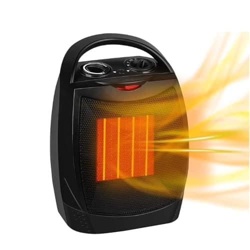 Smart Space Electric Heater, Adjustable Thermostat/Temperature detection/Timer,Fast Heating, Portable Fan Heater with 3 Heat Settings,Built-in Overheat & Tip-Over Protection (Black)