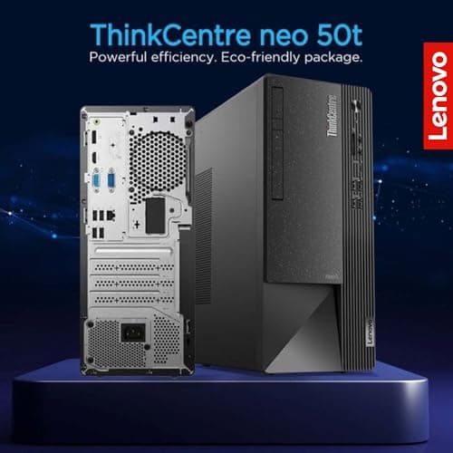 Lenovo ThinkCentre Neo50T Business Desktop | 12th Gen Intel Core Processor (Up to 4.3Ghz) | 16GB RAM | 256GB SSD+1TB HDD | Supports Up to 3 Monitors | Windows 11 Pro | SD Card Reader | Wi-Fi 6