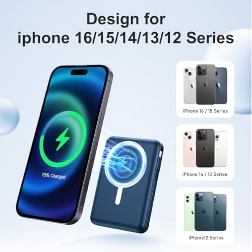 for Magsafe Portable Charger - 10000mAh Battery Pack for Magsafe with USB-C Cable and PD 20W USB C Fast Charging LED Display, Magnetic Wireless Power Bank for iPhone 17/16/15/14/13/12/Pro/Pro Max 7