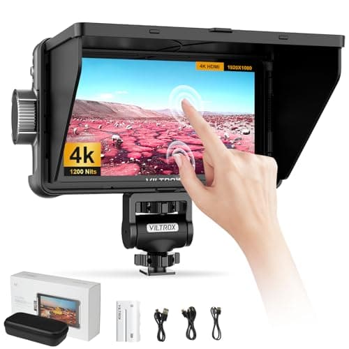 VILTROX DC 550 5.5" Camera Field Monitor for DSLR Touchscreen Camera Monitor 4K with Sunshade Hood Video Monitors for Sony Canon Nikon 3D LUT HDR 4K HDMI in and Out Exposure Focus Assist Waveform
