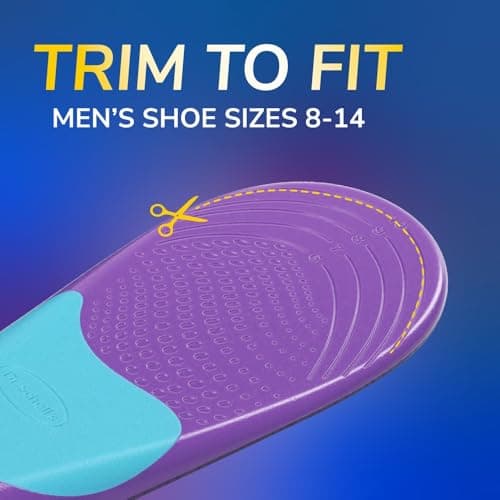 Dr. Scholl's Walk Longer Insoles for Men - Comfortable Plush Foam Cushioning Inserts for Walking, Hiking, and Standing on Feet All-Day with Arch Support - Walk 50% Longer Without Muscle Fatigue 8