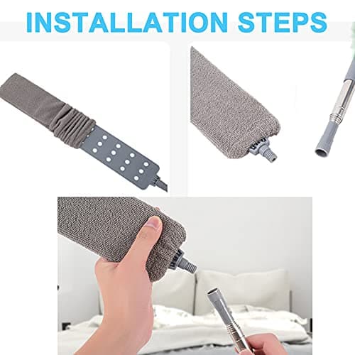 Upgraded Under Appliance Cleaning Gadgets, Microfiber Gap Duster, Skinny Flat Duster with Extendable Pole 26-55 Inches, Suitable for Underneath Cleaning of Furniture, Fridges, Couch, Stove, Bed 8
