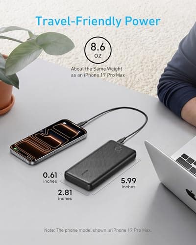 Anker Power Bank(PowerCore 10K), Compact Travel-Ready 10,000mAh Battery Pack with PowerIQ Charging Technology, 5V/3A High-Speed Charging for iPhone, iPad,and More (1, Black) 6