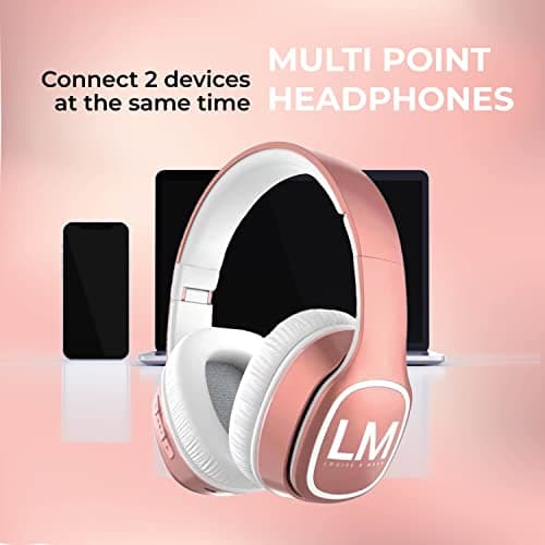 Louise&Mann Wireless Headphones Over Ear, Bluetooth Headphones 5.3, Foldable Lightweight with Soft Memory Foam Earmuffs, Built-in Mic with Wired Mode and Carry Case for Travel,Office,PC 9