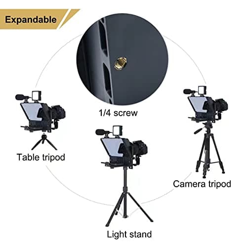 Inmei A10 Portable Teleprompter for Smartphones & DSLR Cameras with Phone Holder, Remote Control Ideal for Live Streaming, Interviews, Speeches & Video Production 9