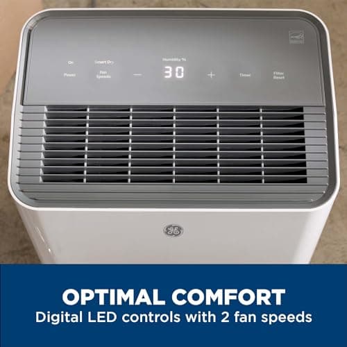 GE Energy Star Portable Dehumidifier for Basement, Bedroom, Bathroom, Closet or Small Rooms up to 1500 Sq Ft, 22 Pint with Removable Bucket and Continuous Drain Connect for Auto or Manual Drainage 6