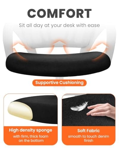 NEO CHAIR Office Desk Computer Chair Ergonomic Mesh Gaming Mid Back Seat with Comfy Lumbar Support Adjustable Height Swivel for Home Task (Black) 5