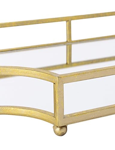 Kate and Laurel Ciel Metal Mirrored Ornate Scalloped Decorative Tray, Gold 2