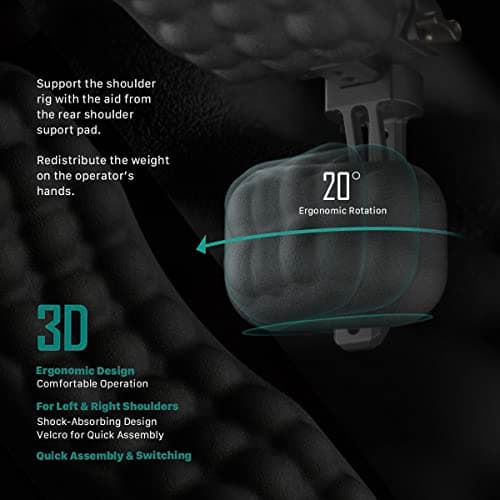 Tilta Lightweight Shoulder Rig | Foldable | Aviation Grade Aluminum Alloy | Dual Quick Release | 15mm Rod Mount/NATO Rail Adapter | Compatible with Manfrotto/Arca | TA-LSR-B 6