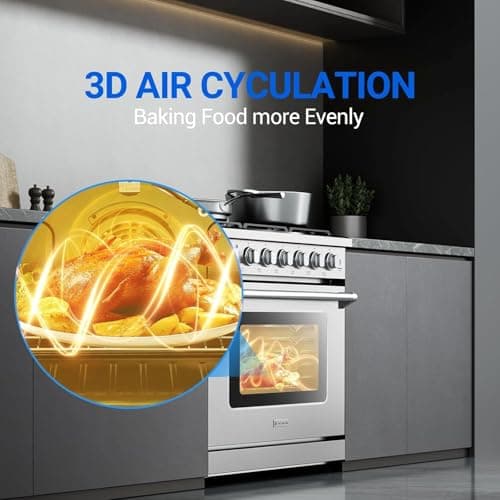 AAOBOSI Upgrade 36 Inch Front Control Gas Range Oven with 6 Cooktop Burners, 6 Cu. Ft 18000 BTU Convection and Self Clean, Freestanding Heavy Duty Gas Range Stove with Halogen Light,Large Capacity 5