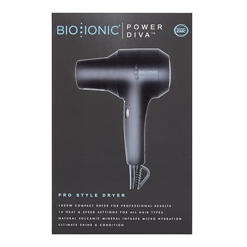 Bio Ionic PowerDiva Pro Speed Hair Dryer, Blow Dryer with Adjustable Heat & Speed, Professional Hair Styling Tool for Fast, Frizz-Free Hairstyles, Cool Shot, Compact for Travel, 1875W 5