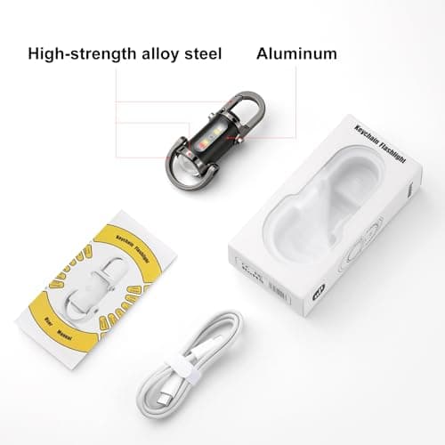 Ciwuzxs Rechargeable Keychain Flashlights, 800 Lumens EDC Mini Flashlights, COB Keychain Work Light Flashlights 7 Light Modes, Bright Mini Keychain Light for Walking, Searching and Hiking 8