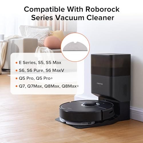roborock 2 Pack Microfiber Mop Cloths for Q 5, Q5 Pro, Q5 Pro+, Q7, Q7Max, Q8Max, Q8Max+, E Series, S5, S5 Max, S 6, S6 Pure, S6 MaxV Robot Vacuum Cleaner, Mop Pad Replacement Accessories 2