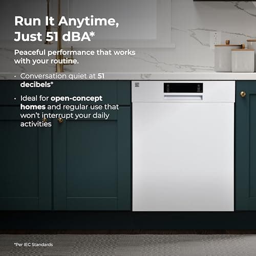 Kenmore 22-14592 24" Built-In Dishwasher - UltraWash, SmartWash, Sanitize Rinse, SmartDry and Leak Detection - 14 Place Settings - 51 DBA - ENERGY STAR Certified - 24" - White 7
