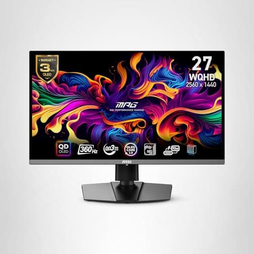 msi MPG 271QRX QD-OLED, 27 OLED Gaming Monitor, 2560 x 1440 (QHD), 0.03ms Response time, 360Hz, True Black HDR 400, HDMI, DP Port, USB Type C, Tilt, Height, Black 8