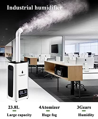 Ymjoinmx Industrial Commercial Humidifiers Whole House Humidifier 2000sq.ft Large Room Humidifier 1800ml/h 23.8L/6.2Gallons Auto-fill Water Tank 110V 5