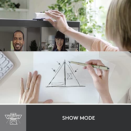 Logitech Brio 500 Full HD Webcam with Auto Light Correction,Show Mode, Dual Noise Reduction Mics, Webcam Privacy Cover, Works with Microsoft Teams, Google Meet, Zoom, USB-C Cable - Off White 9