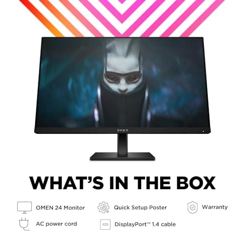 HP OMEN 23.8" FHD 165Hz Gaming Monitor, FHD Display (1920 x 1080), IPS panel, 99% sRGB, 90% DCI-P3, 16:9, AMD FreeSync Premium Technology, 24 (2023),Black 7