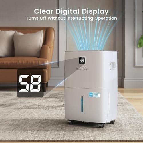 Kesnos 80 Pints Energy Star Dehumidifier for Home, Basement with Drain Hose, Front LED Display and 1.06 Gal Water Tank, Ideal for Large Room up to 5,500 Sq. Ft., Featuring Auto Defrost, Timer Function 5