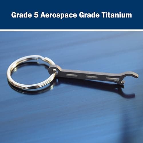 Gear Infusion Brew Soldier Bottle Opener - Thin Titanium Bottle Opener with Key Ring - Made in the USA (Sandblasted) 4