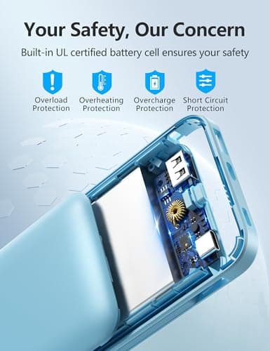 Metecsmart Portable Charger Power Bank with Built-in Cable & AC Plug, 10000mAh Fast USB-C Charger, Slim Mini Battery for iPhone 16/15/14/13/Pro/Max & All USB-C Devices 7